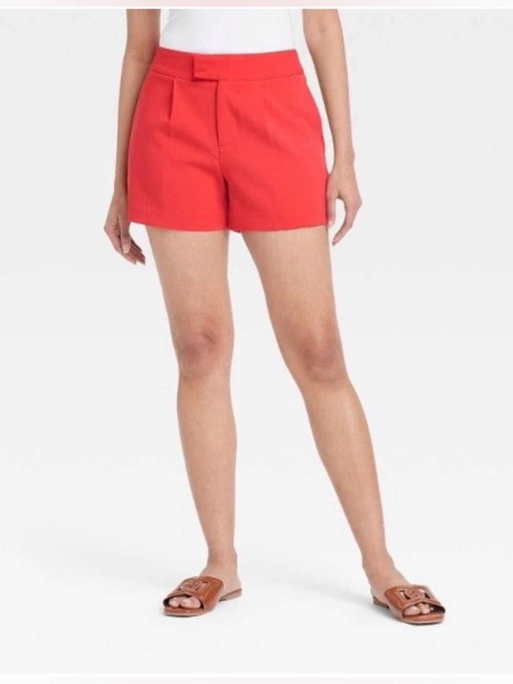A New Day Size 8 Womens Red High Rise Tailored Shorts